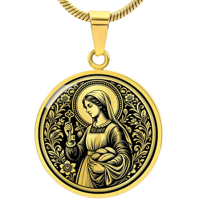 Saint Zita of Lucca Medal Necklace – Patron Saint of Domestic Workers and Homemakers