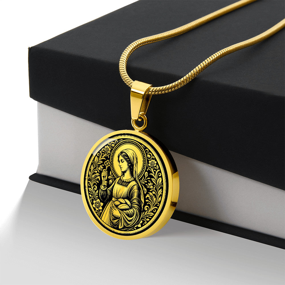 Saint Zita of Lucca Medal Necklace – Patron Saint of Domestic Workers and Homemakers