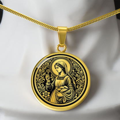 Saint Zita of Lucca Medal Necklace – Patron Saint of Domestic Workers and Homemakers