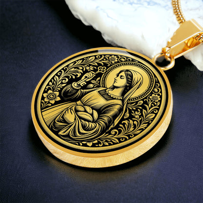 Saint Zita of Lucca Medal Necklace – Patron Saint of Domestic Workers and Homemakers
