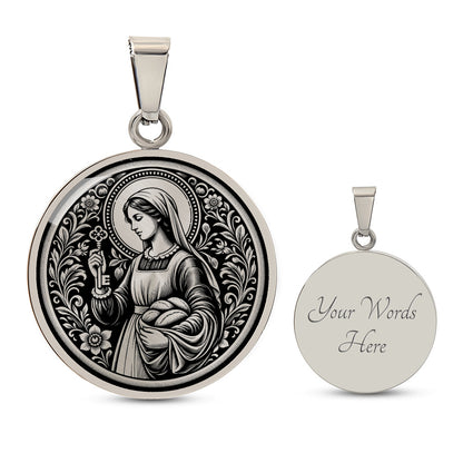 Saint Zita of Lucca Medal Necklace – Patron Saint of Domestic Workers and Homemakers