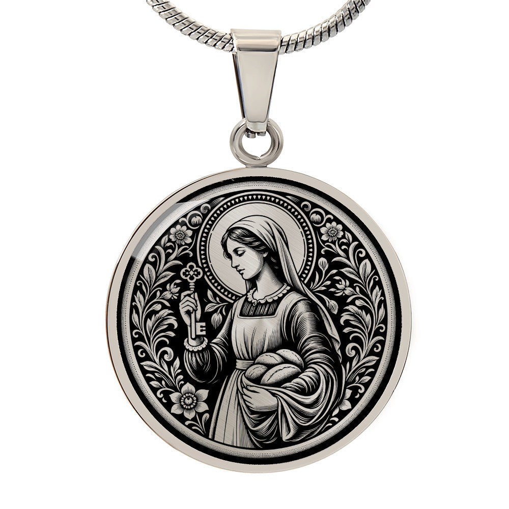 Saint Zita of Lucca Medal Necklace – Patron Saint of Domestic Workers and Homemakers