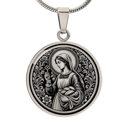 Saint Zita of Lucca Medal Necklace – Patron Saint of Domestic Workers and Homemakers
