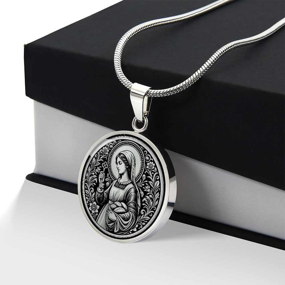 Saint Zita of Lucca Medal Necklace – Patron Saint of Domestic Workers and Homemakers