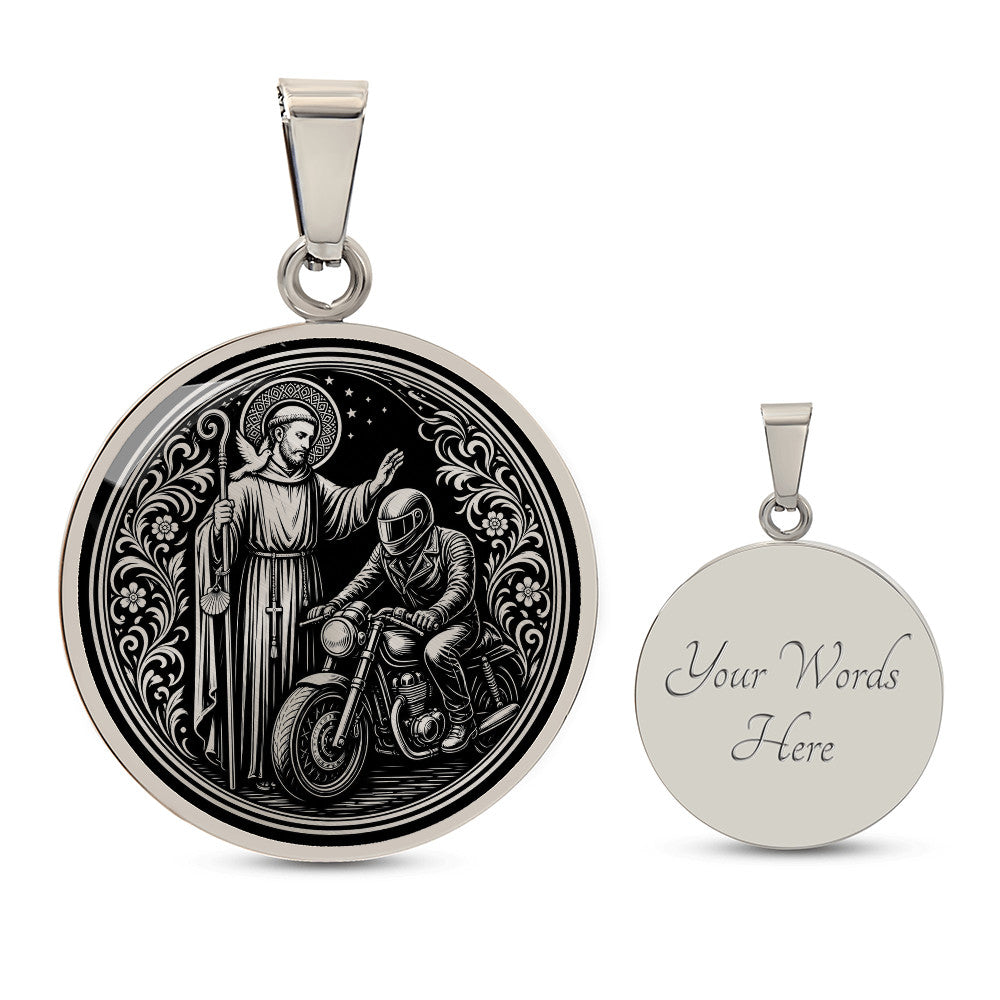 Saint Columbanus Medal Necklace – Patron Saint of Motorcyclists & Travelers