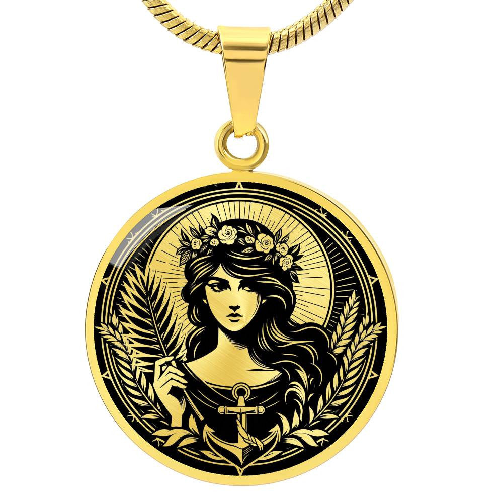 Saint Philomena Medal Necklace – Patron Saint of Infants, Youth & the Living Rosary