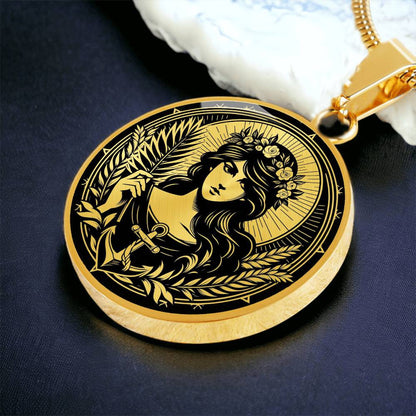 Saint Philomena Medal Necklace – Patron Saint of Infants, Youth & the Living Rosary