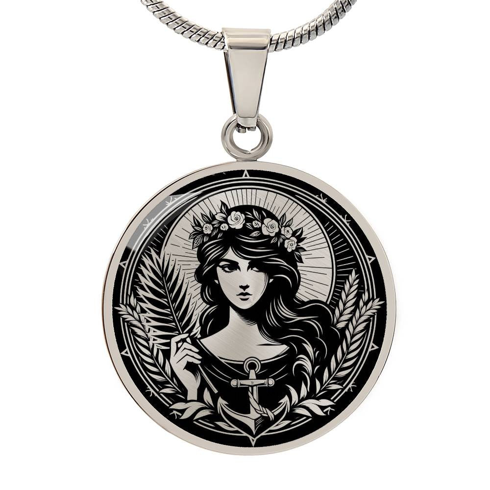 Saint Philomena Medal Necklace – Patron Saint of Infants, Youth & the Living Rosary