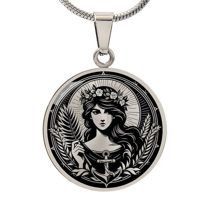 Saint Philomena Medal Necklace – Patron Saint of Infants, Youth & the Living Rosary